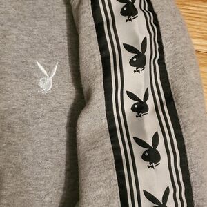 Gray Playboy Sweatshirt with Black Accents